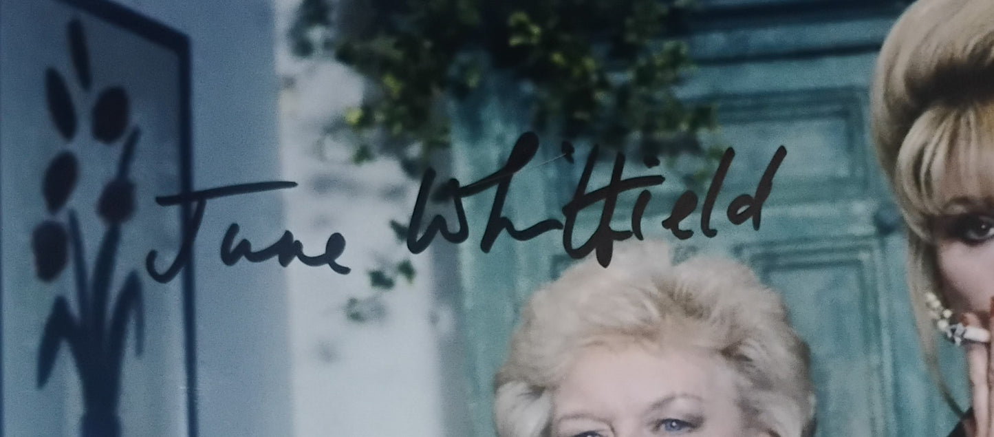 Jennifer Saunders, June Whitfield & Joanna Lumley Hand Signed Autograph 8x10 Photo COA Absolutely Fabulous