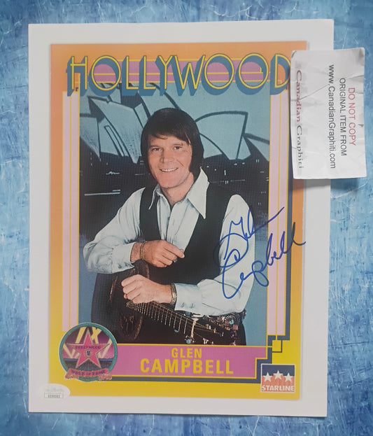 Glen Campbell Hand Signed Autograph Photo JSA COA