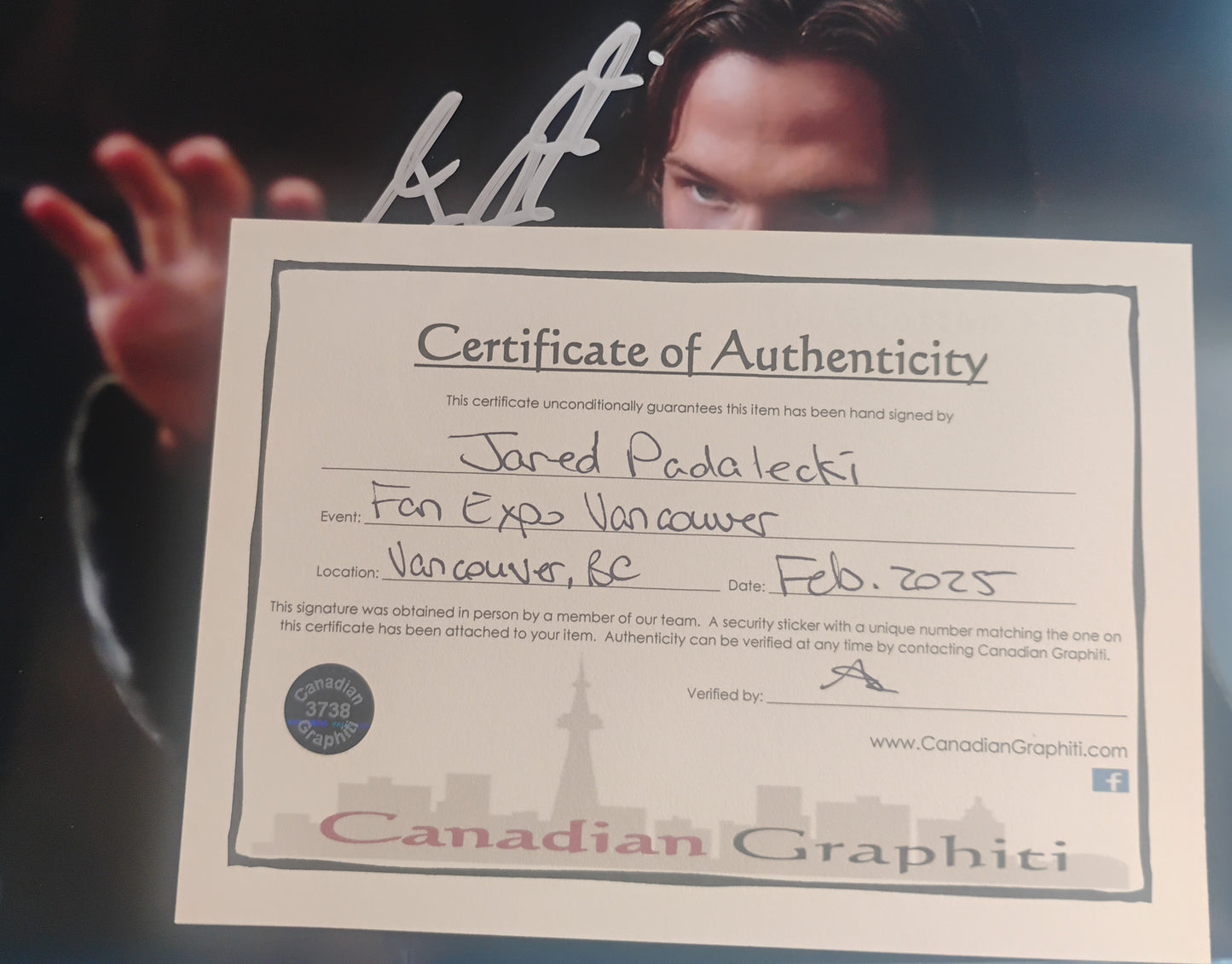 Jared Padalecki Hand Signed Autograph 8x10 Photo COA Supernatural