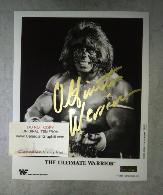 Ultimate Warrior Hand Signed Autograph 8x10 Photo COA
