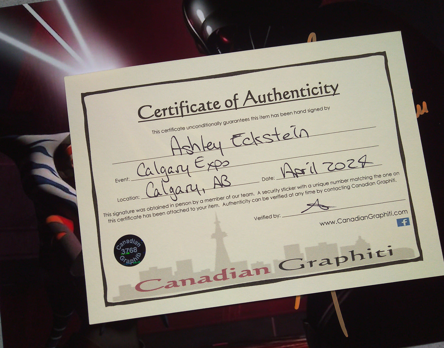 Ashley Eckstein Hand Signed Autograph 8x10 Photo COA Ahsoka