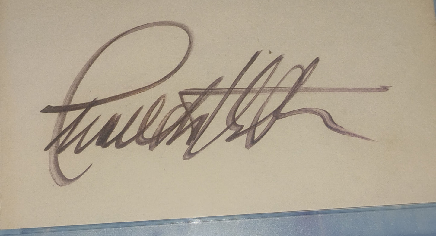 Charlton Heston Hand Signed Autograph Index Card Slabbed PSA COA