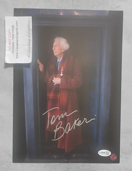 Tom Baker Hand Signed Autograph Photo JSA COA Doctor Who