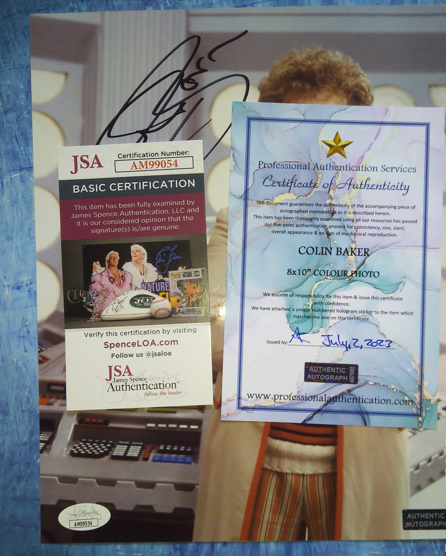 Colin Baker Hand Signed Autograph 8x10 Photo COA + JSA Doctor Who