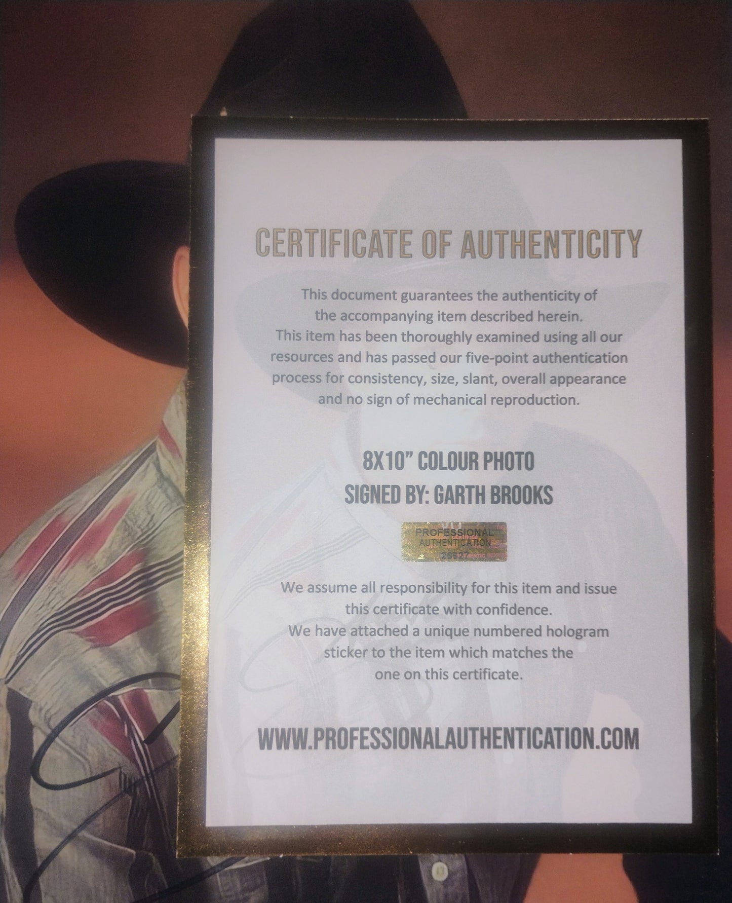 Garth Brooks Hand Signed Autograph 8x10 Photo COA