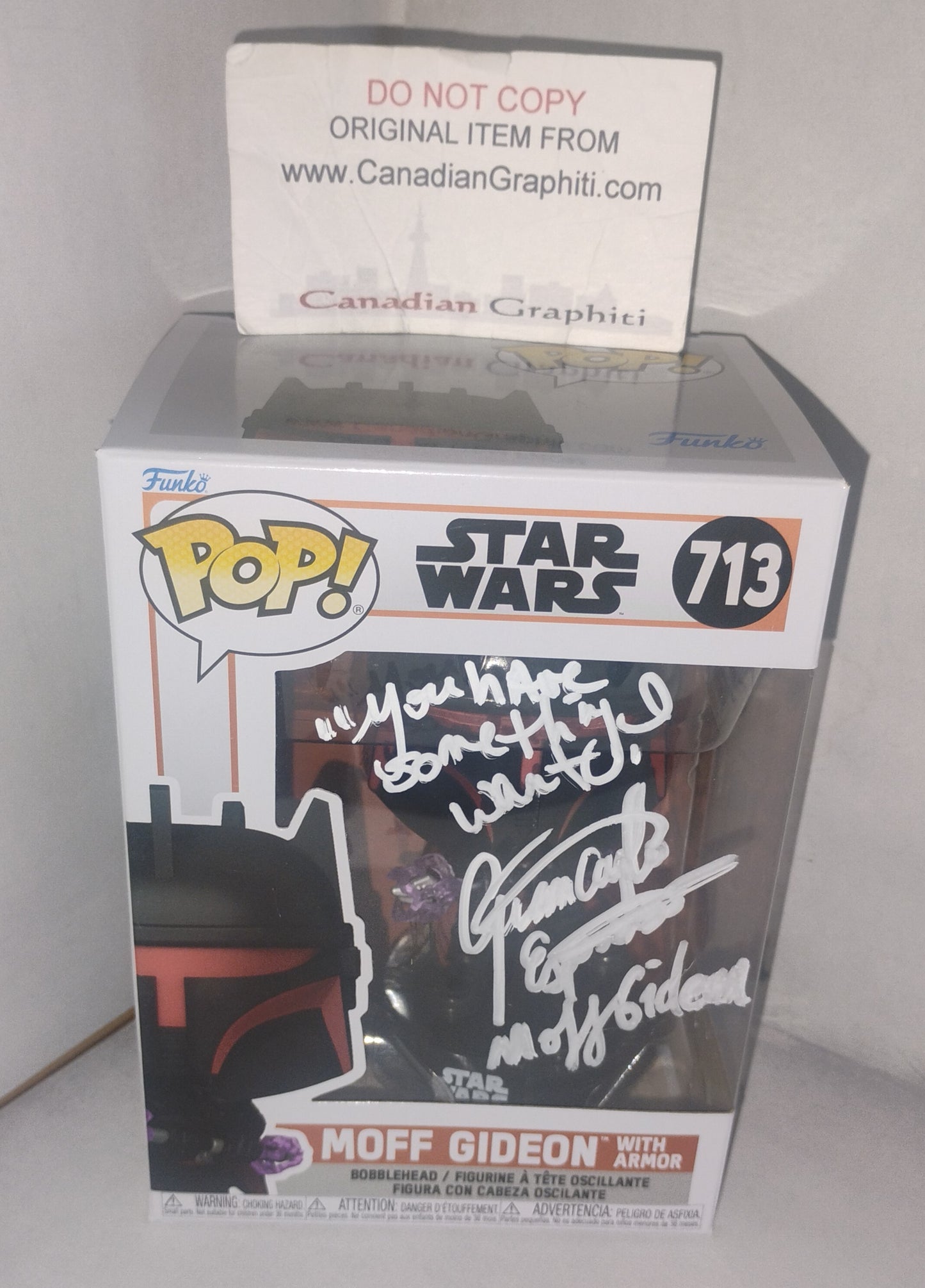 Giancarlo Esposito Hand Signed Autograph Funko Pop COA Star Wars Moff Gideon