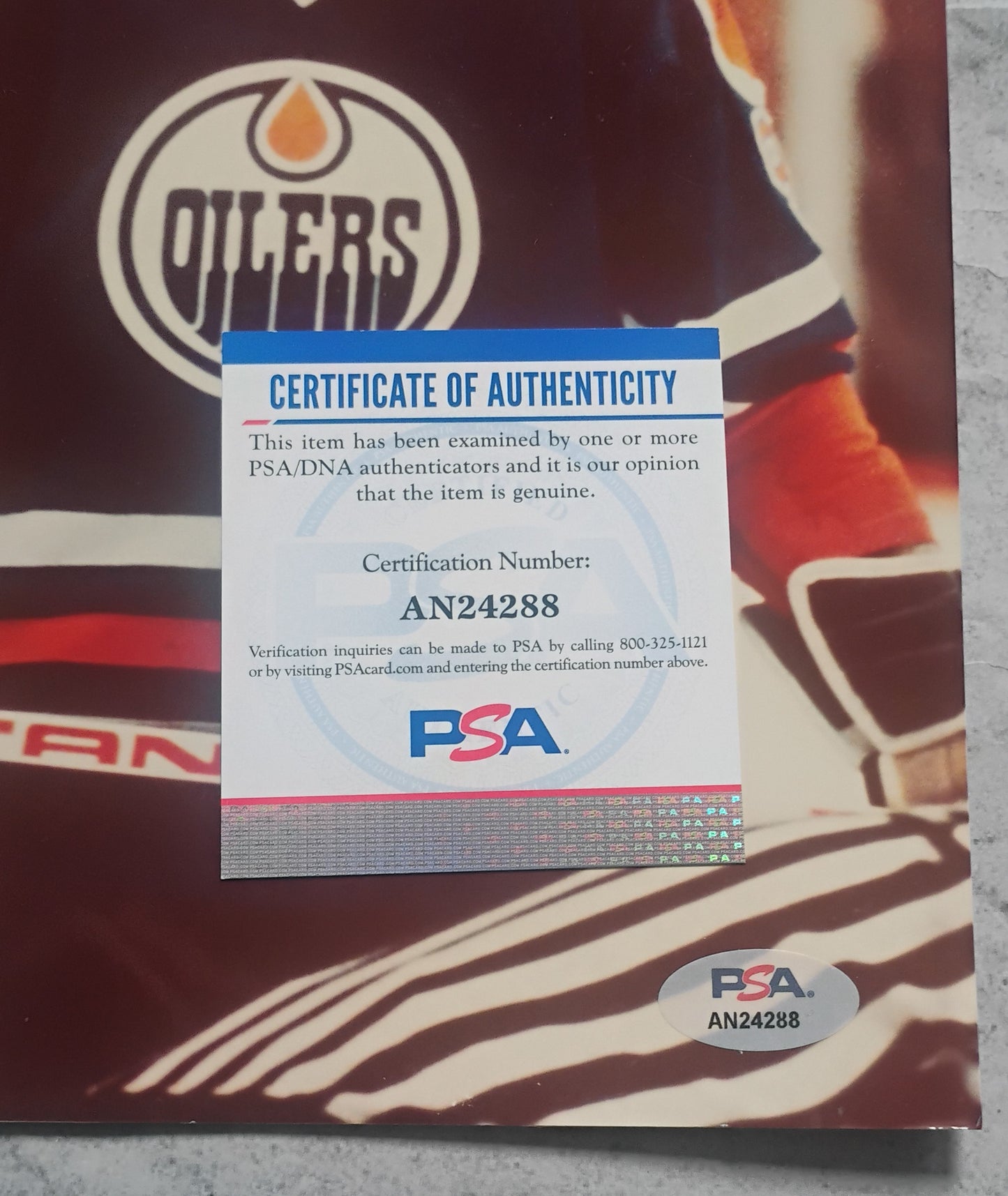 Wayne Gretzky Hand Signed Autograph Photo PSA COA Edmonton Oilers