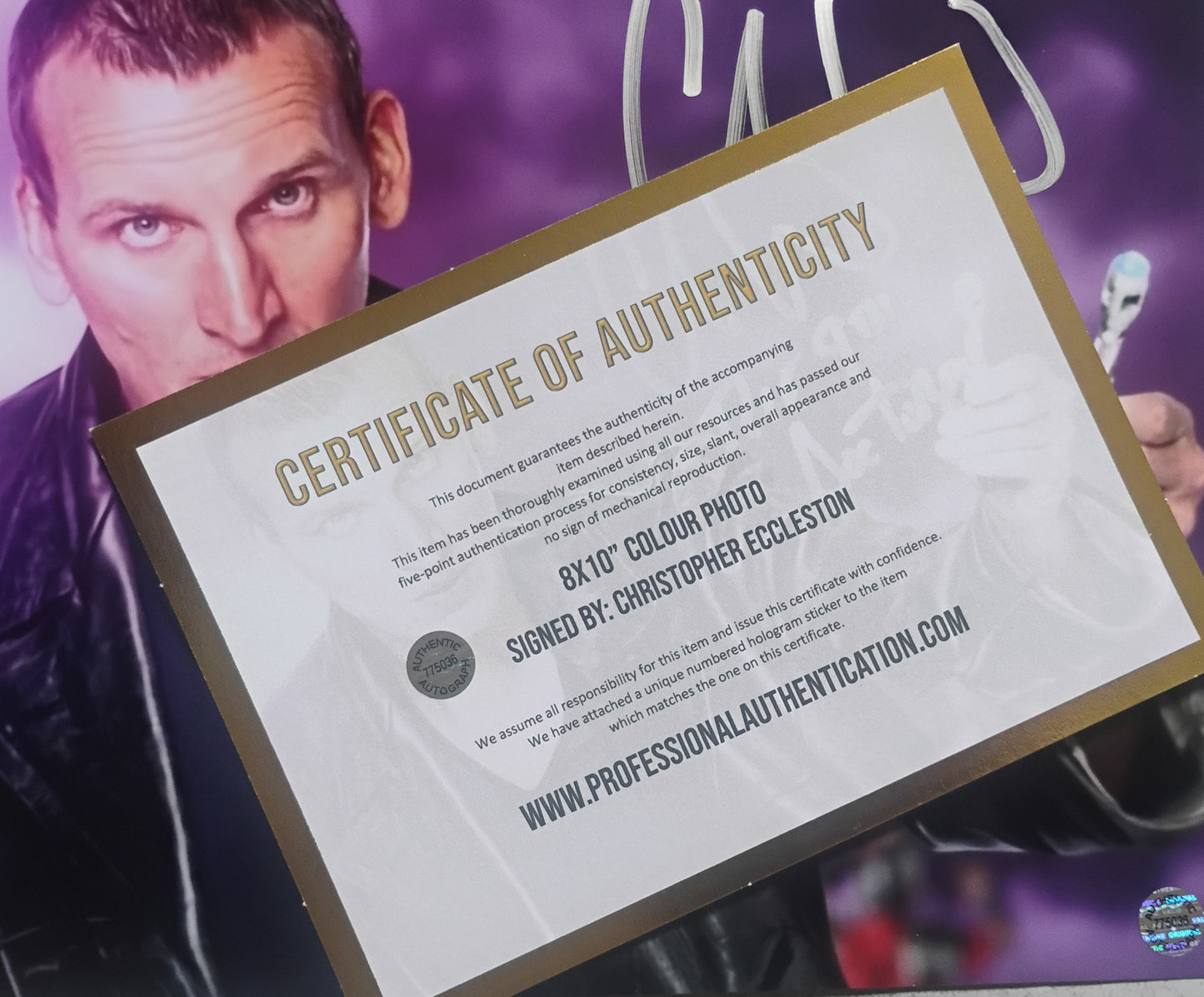 Christopher Eccleston Hand Signed Autograph 8x10 Photo COA Doctor Who