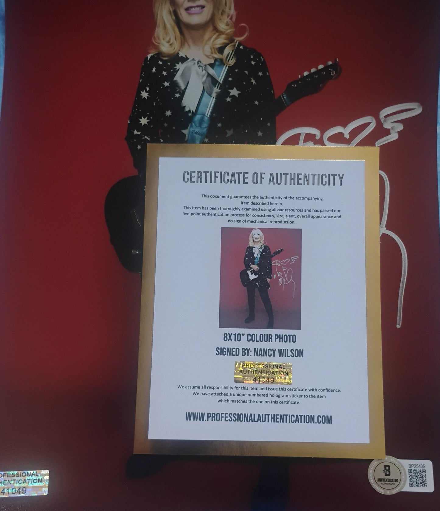 Nancy Wilson Hand Signed Autograph 8x10 Photo BAS COA Heart