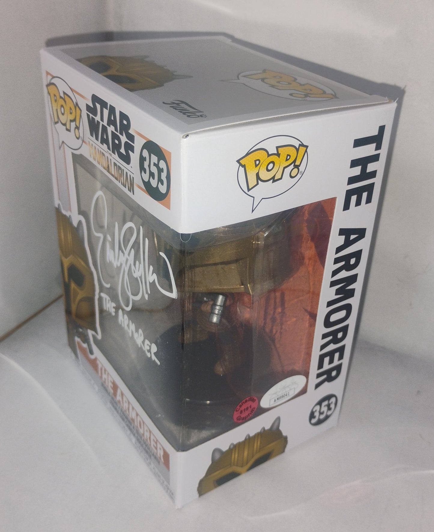 Emily Swallow Hand Signed Autograph Funko Pop JSA COA Star Wars The Armorer