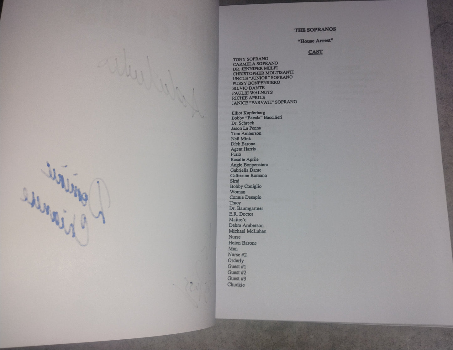 The Sopranos 3x Cast Hand Signed Autograph Script COA Vincent Pastore, Dominic Chianese