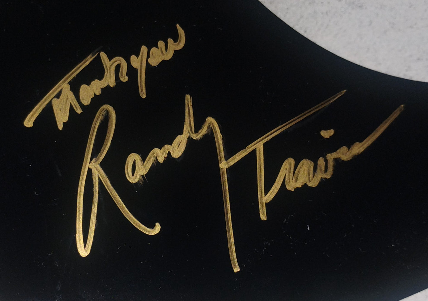 Randy Travis Hand Signed Autograph Guitar Pick Guard COA