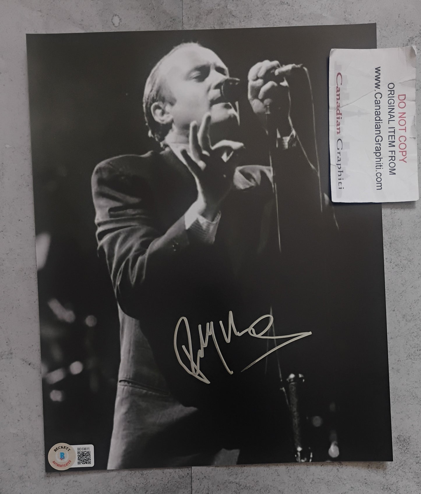Phil Collins Hand Signed Autograph 8x10 Photo BAS COA