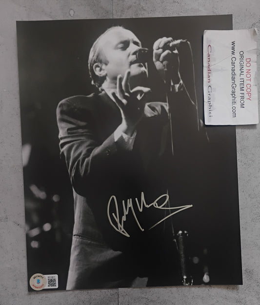 Phil Collins Hand Signed Autograph 8x10 Photo BAS COA