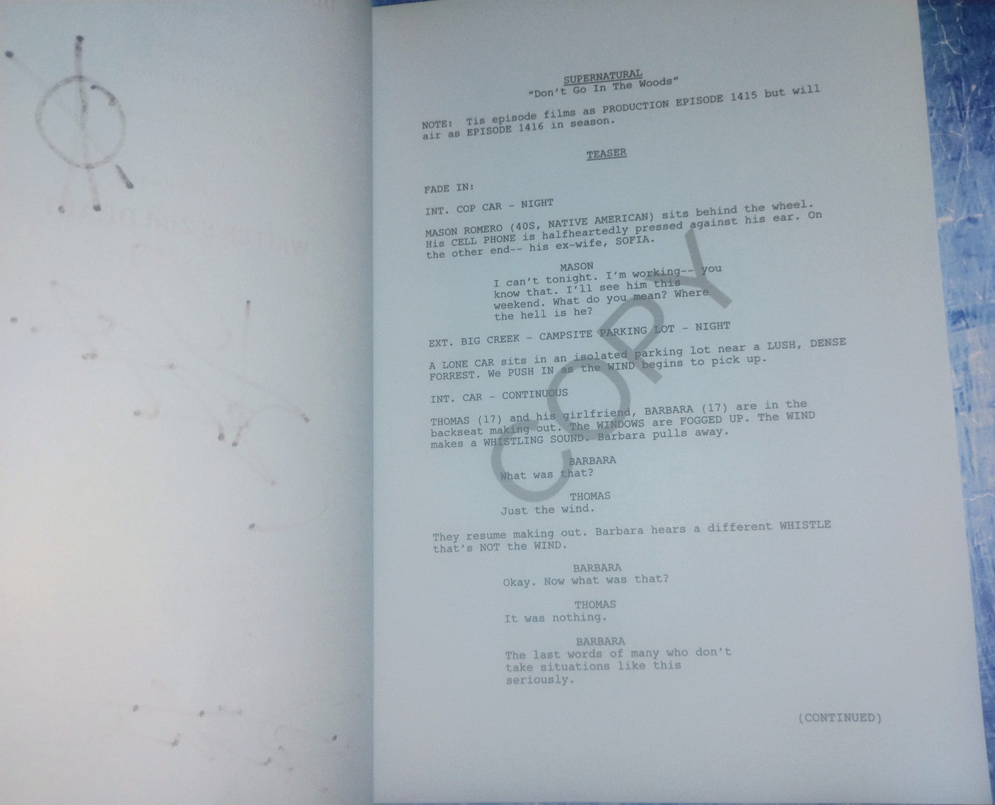 Supernatural 3x Hand Signed Autograph Script COA Jensen Ackles, Jared Padalecki