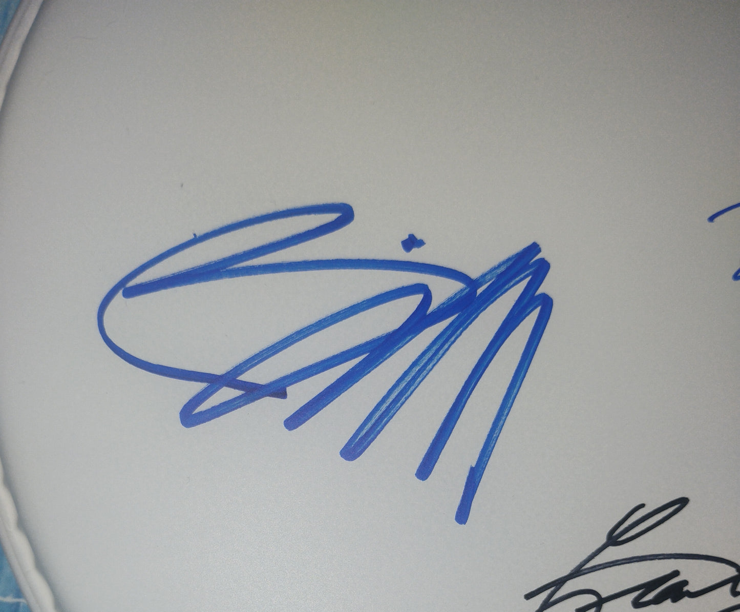 ZZ Top Hand Signed Autograph Drum Head COA Frank Beard, Billy Gibbons & Dusty Hill