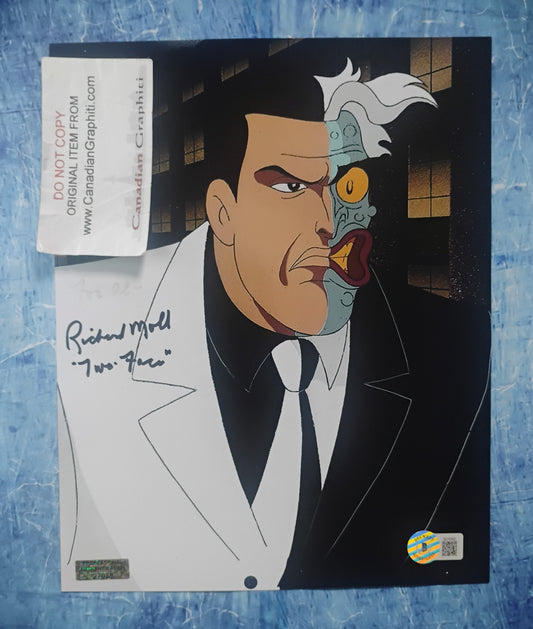 Richard Moll Hand Signed Autograph 8x10 Photo BAS COA Batman Animated Series