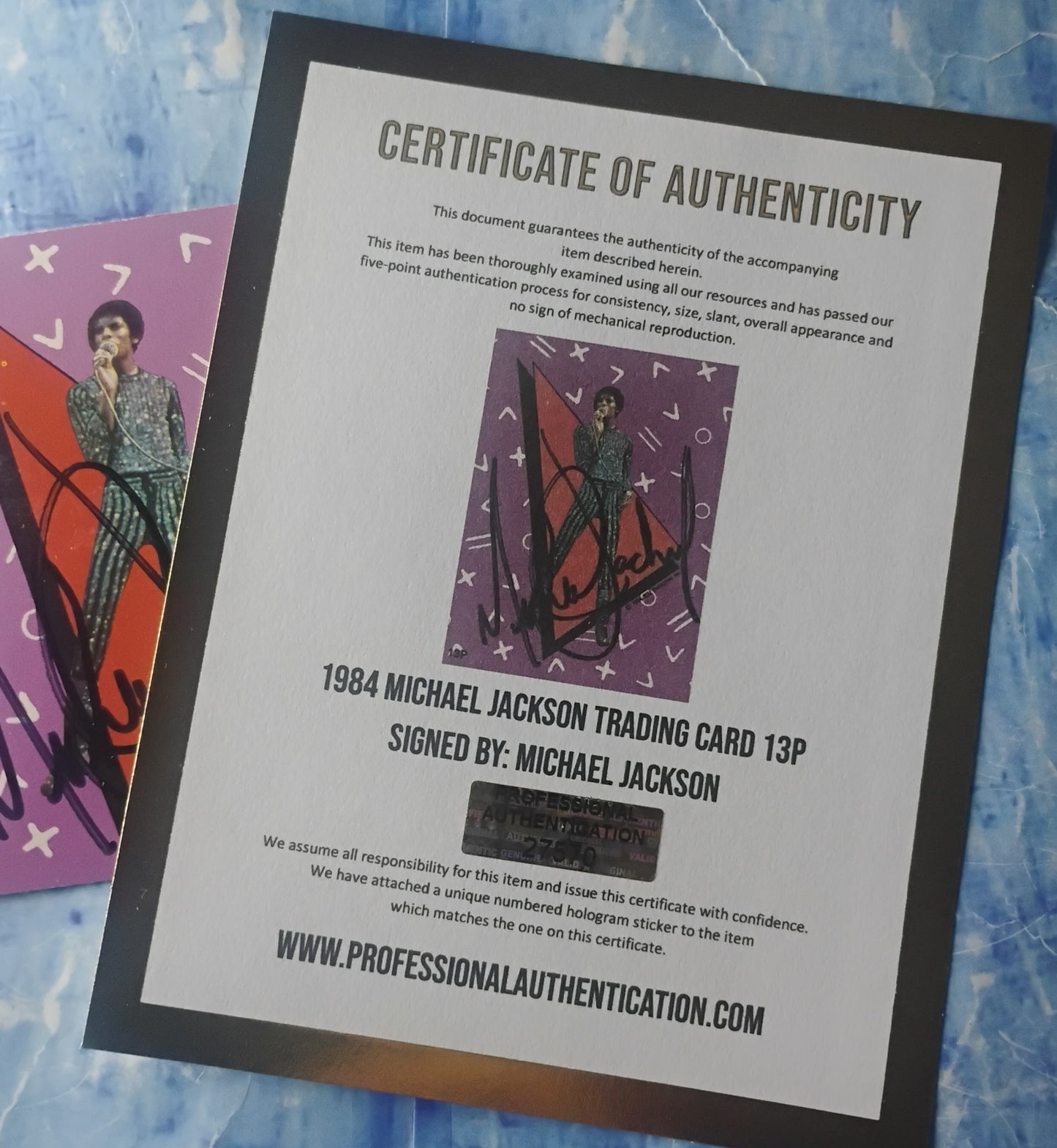 Michael Jackson Hand Signed Autograph Trading Card COA