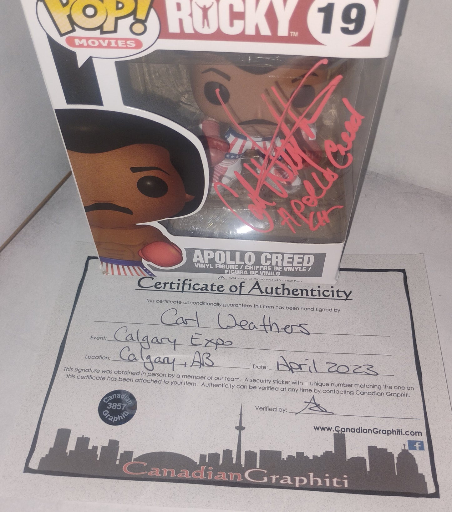 Carl Weathers Hand Signed Autograph Apollo Creed Funko Pop COA
