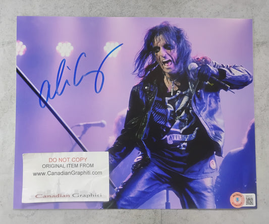 Alice Cooper Hand Signed Autograph 8x10 Photo BAS COA