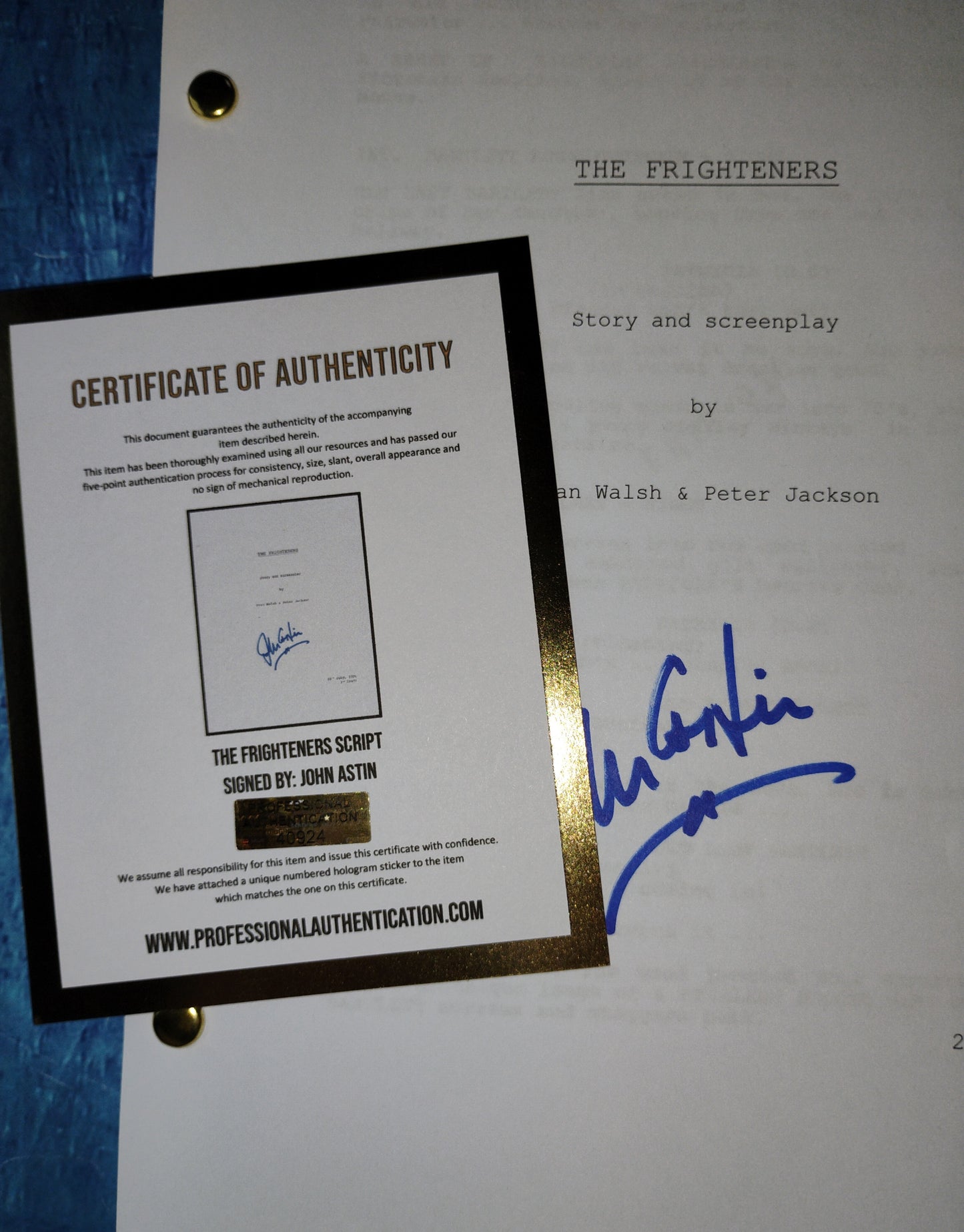 John Astin Hand Signed Autograph The Frighteners Script COA