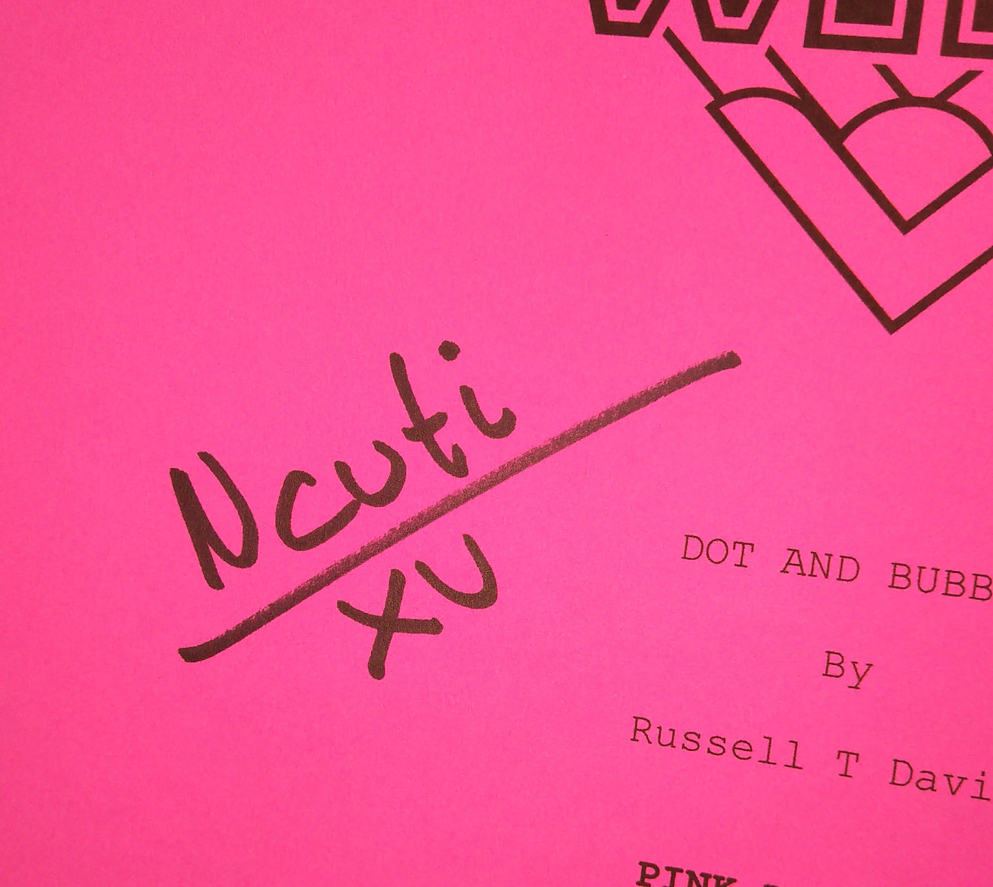 Millie Gibson & Ncuti Gatwa Hand Signed Autograph Doctor Who Script COA