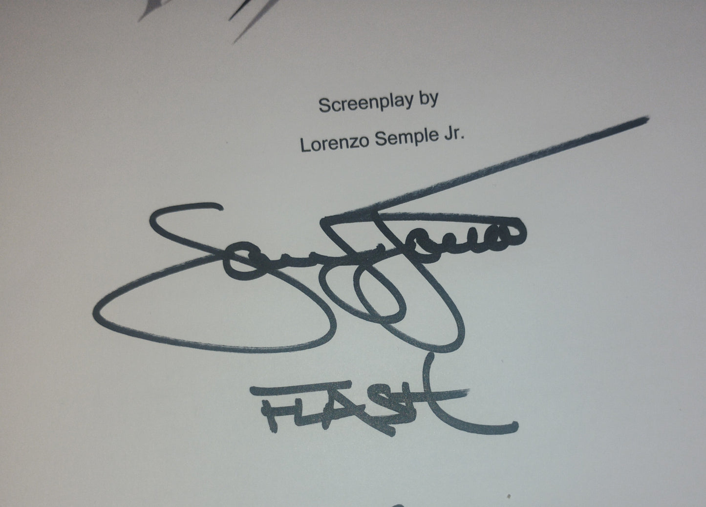 Sam J Jones & Melody Anderson Hand Signed Autograph Flash Gordon Script JSA COA