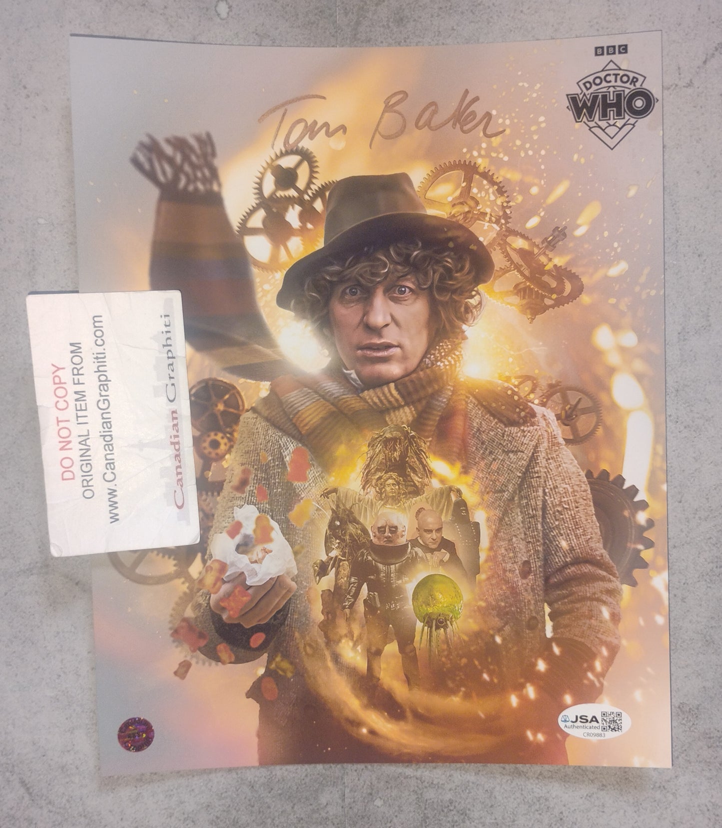 Tom Baker Hand Signed Autograph 8x10 Photo JSA COA Doctor Who