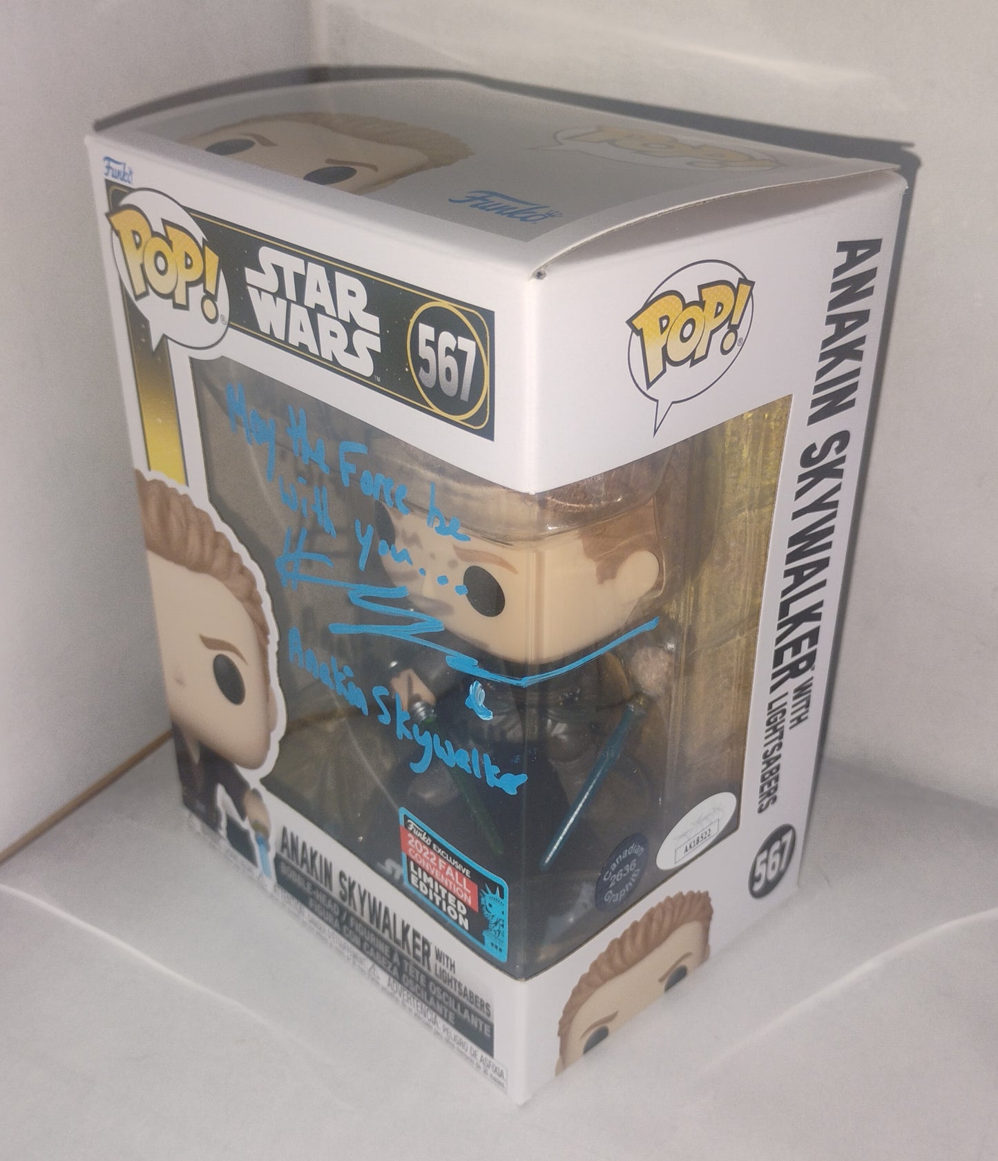 Hayden Christensen Hand Signed Autograph Funko Pop JSA COA Star Wars Anakin Skywalker