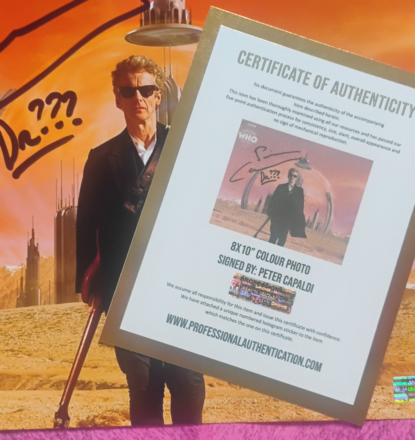 Peter Capaldi Hand Signed Autograph 8x10 Photo COA Doctor Who