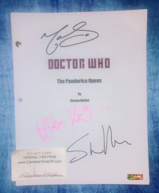 Doctor Who 3x Hand Signed Autograph Script COA Matt Smith