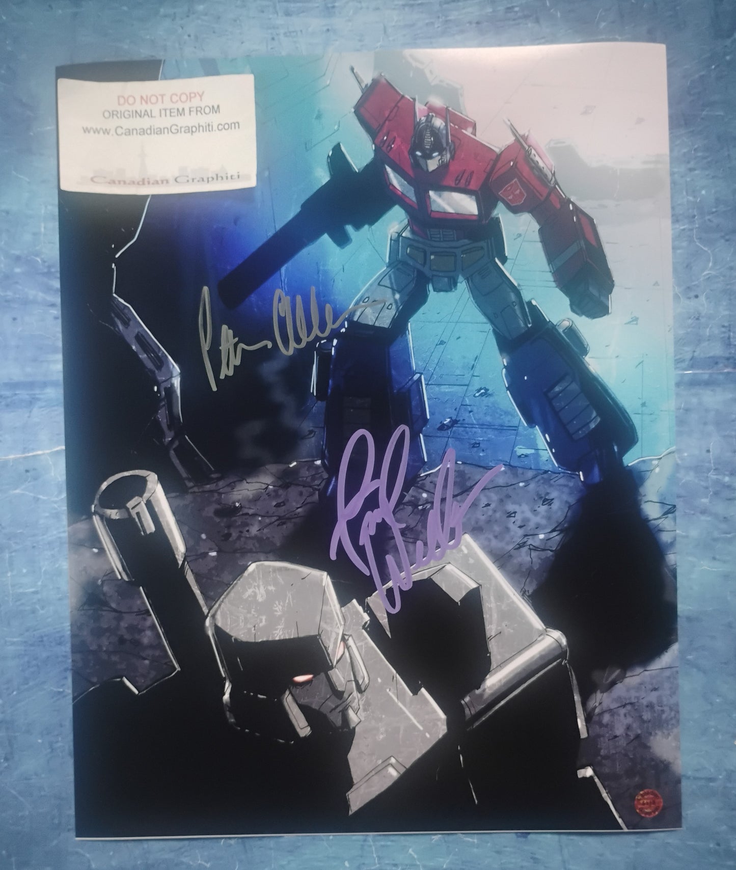Peter Cullen & Frank Welker Hand Signed Autograph 11x14 Photo COA Transformers