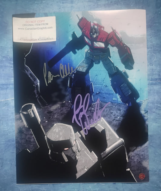 Peter Cullen & Frank Welker Hand Signed Autograph 11x14 Photo COA Transformers