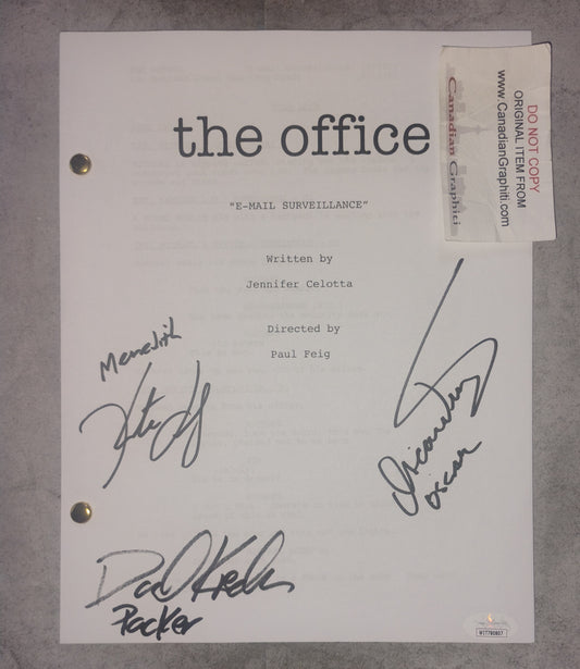 The Office 3x Cast Hand Signed Autograph Script COA
