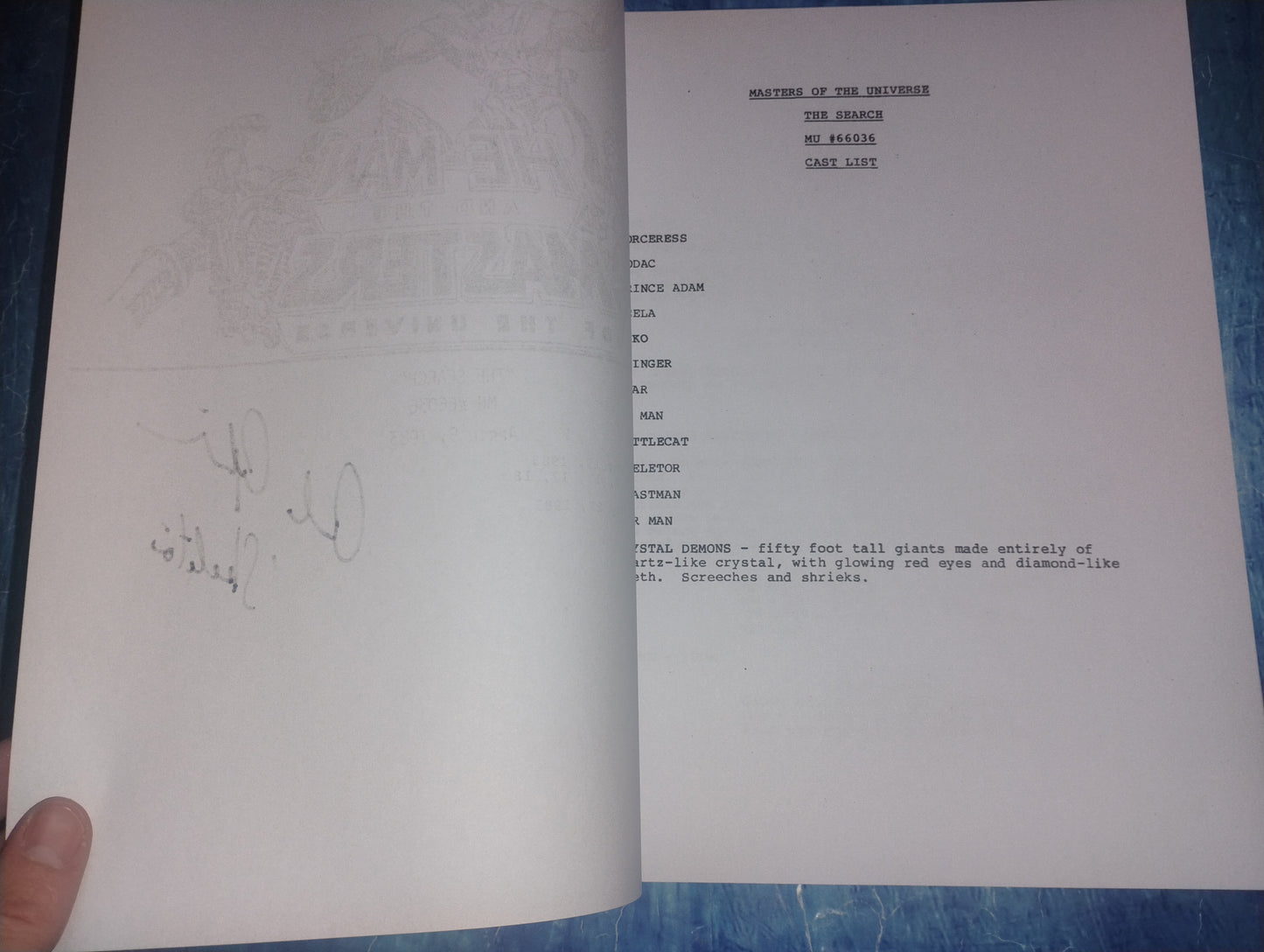 Alan Oppenheimer Hand Signed Autograph He-Man Script COA