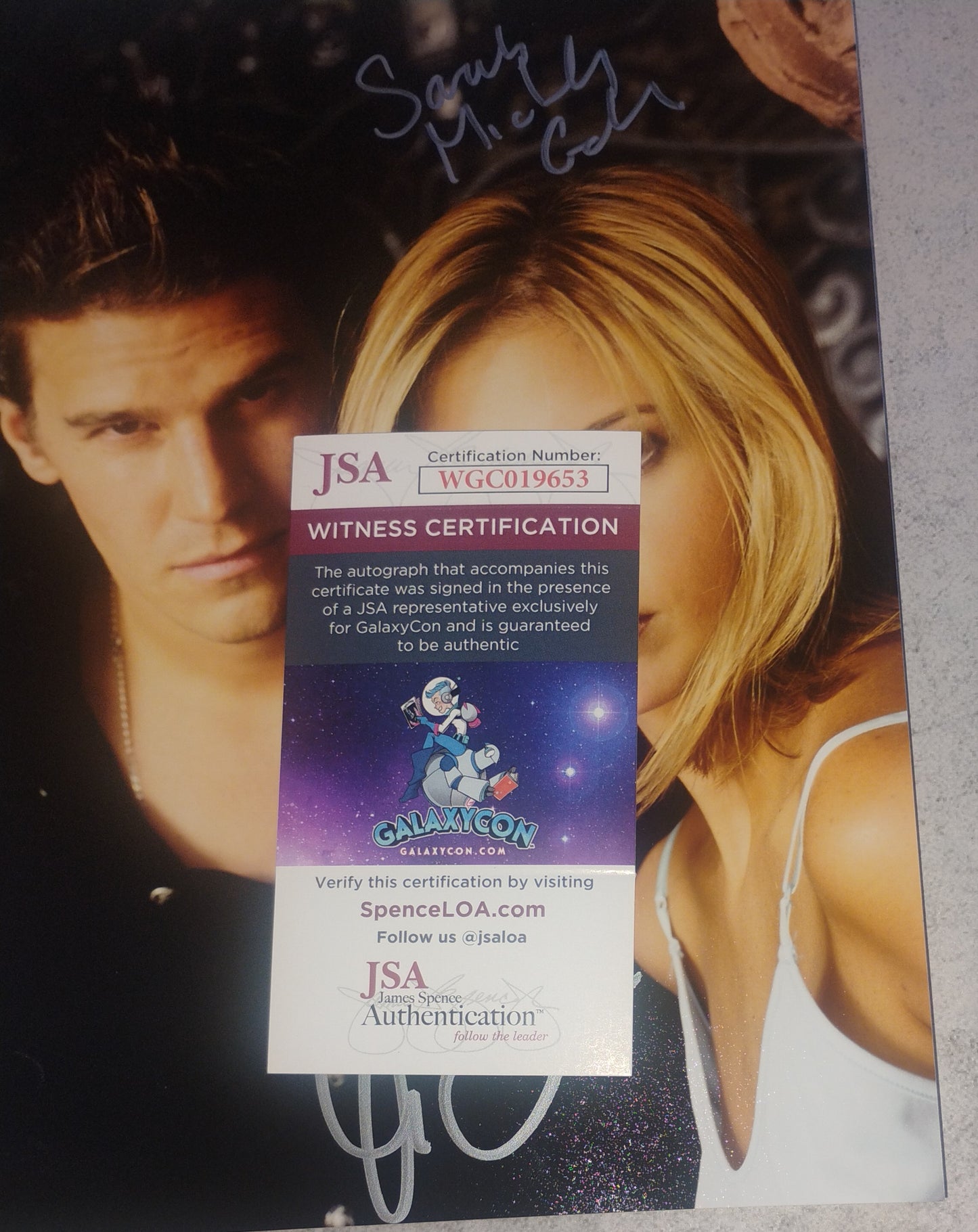 Sarah Michelle Gellar & David Boreanaz Hand Signed Autograph 8x10 Photo JSA COA