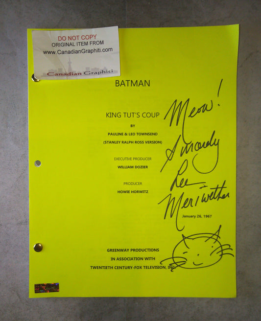 Lee Meriwether Hand Signed Autograph Batman Script COA