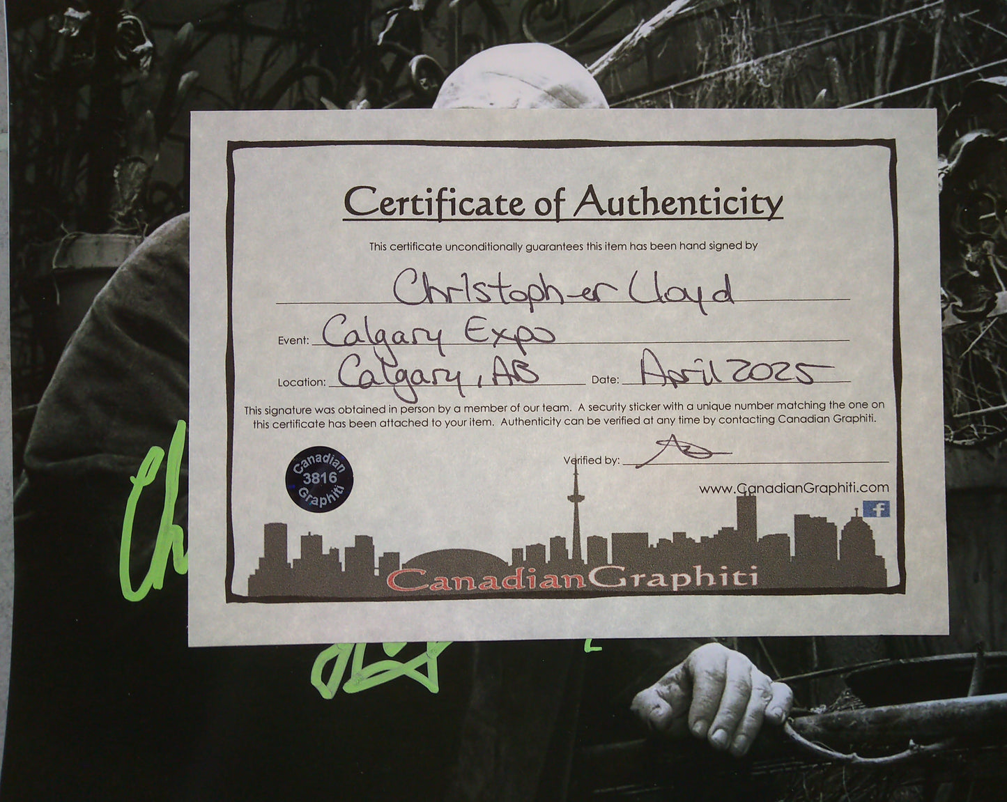Christopher Lloyd Hand Signed Autograph 8x10 Photo COA Addams Family