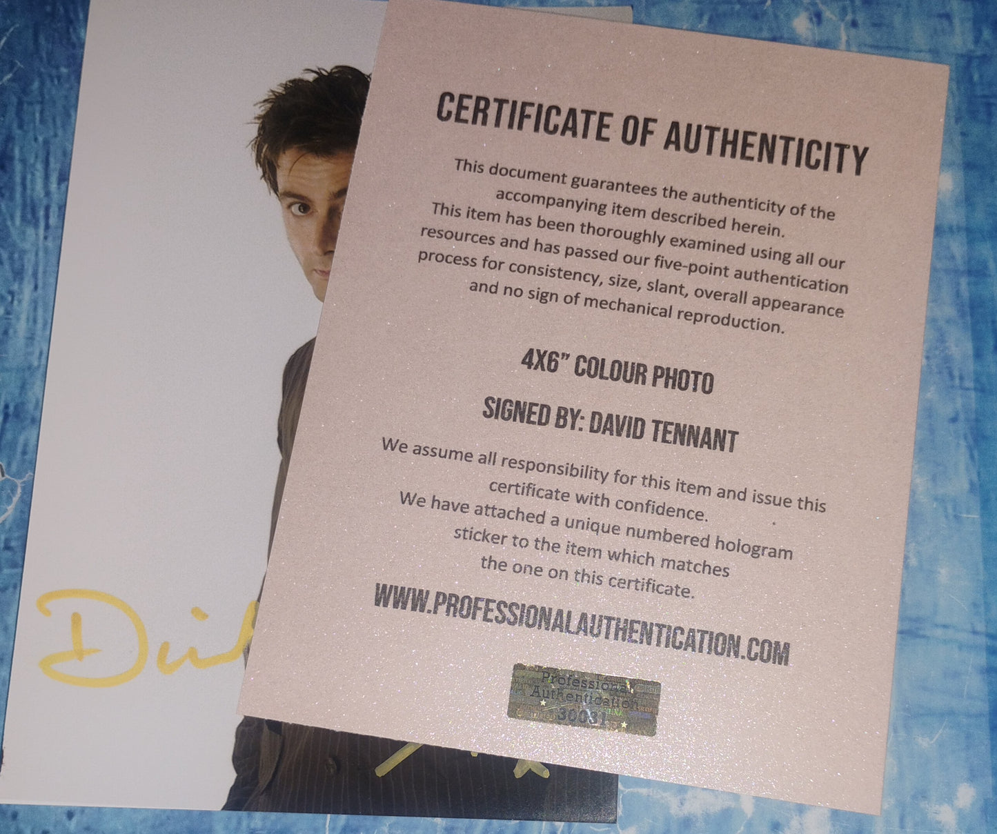 David Tennant Hand Signed Autograph Photo COA Doctor Who
