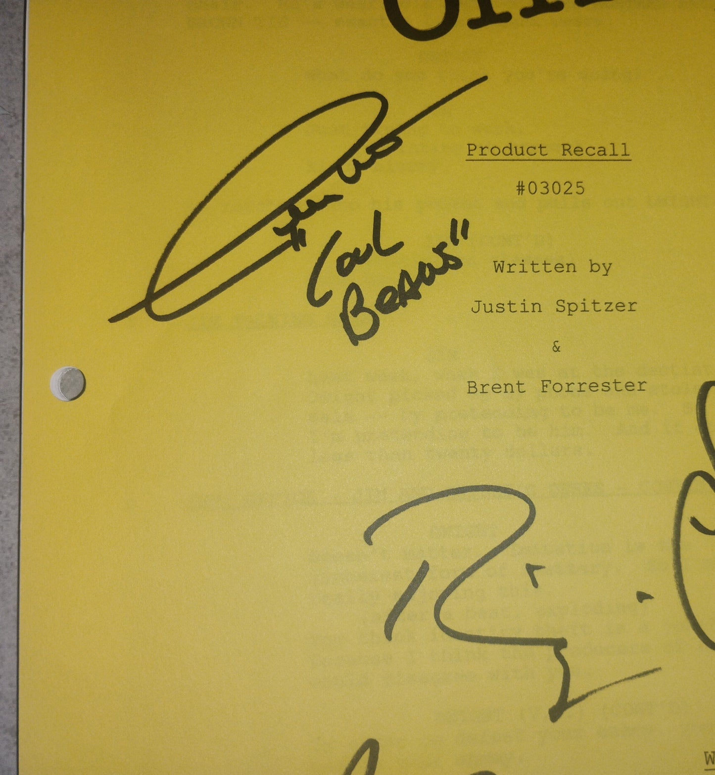 The Office 7x Cast Hand Signed Autograph Script COA