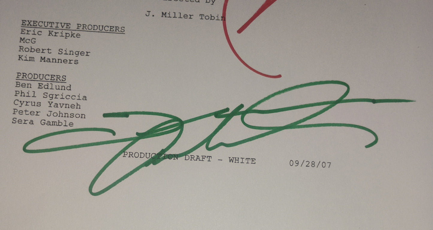 Jensen Ackles & Jared Padalecki Hand Signed Autograph Supernatural Script COA