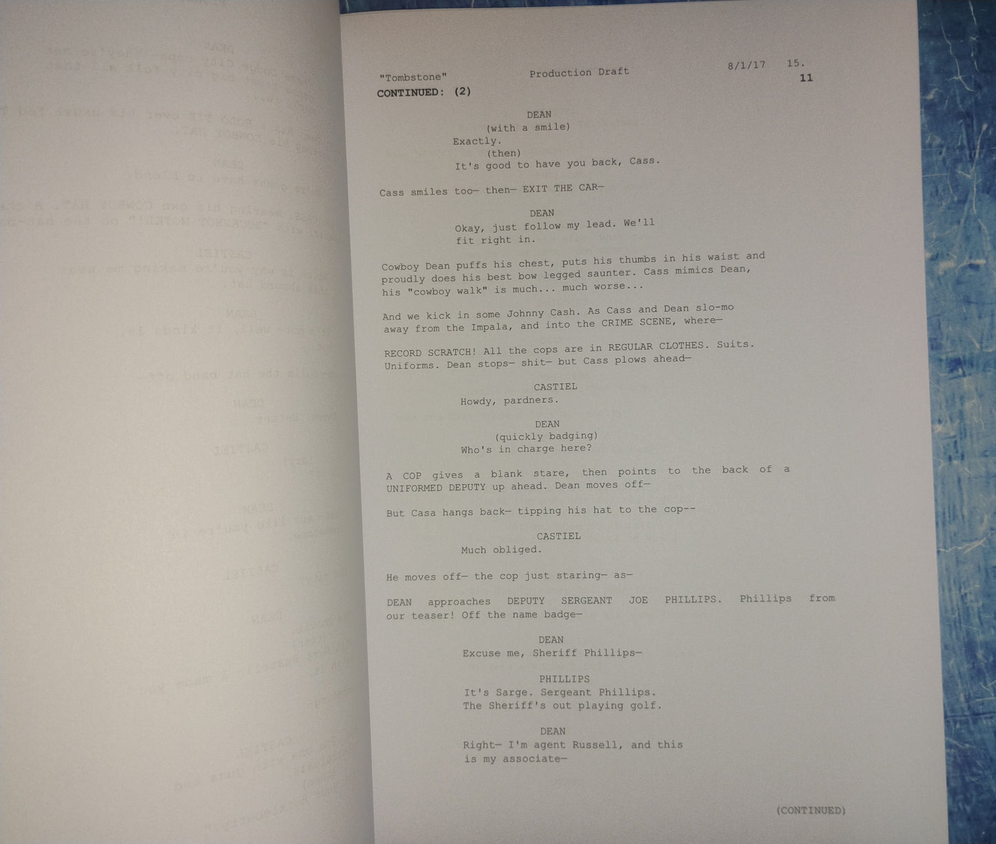 Jensen Ackles, Jared Padalecki & Misha Collins Hand Signed Autograph Supernatural Script COA