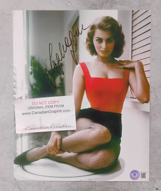 Sophia Loren Hand Signed Autograph 8x10 Photo BAS COA
