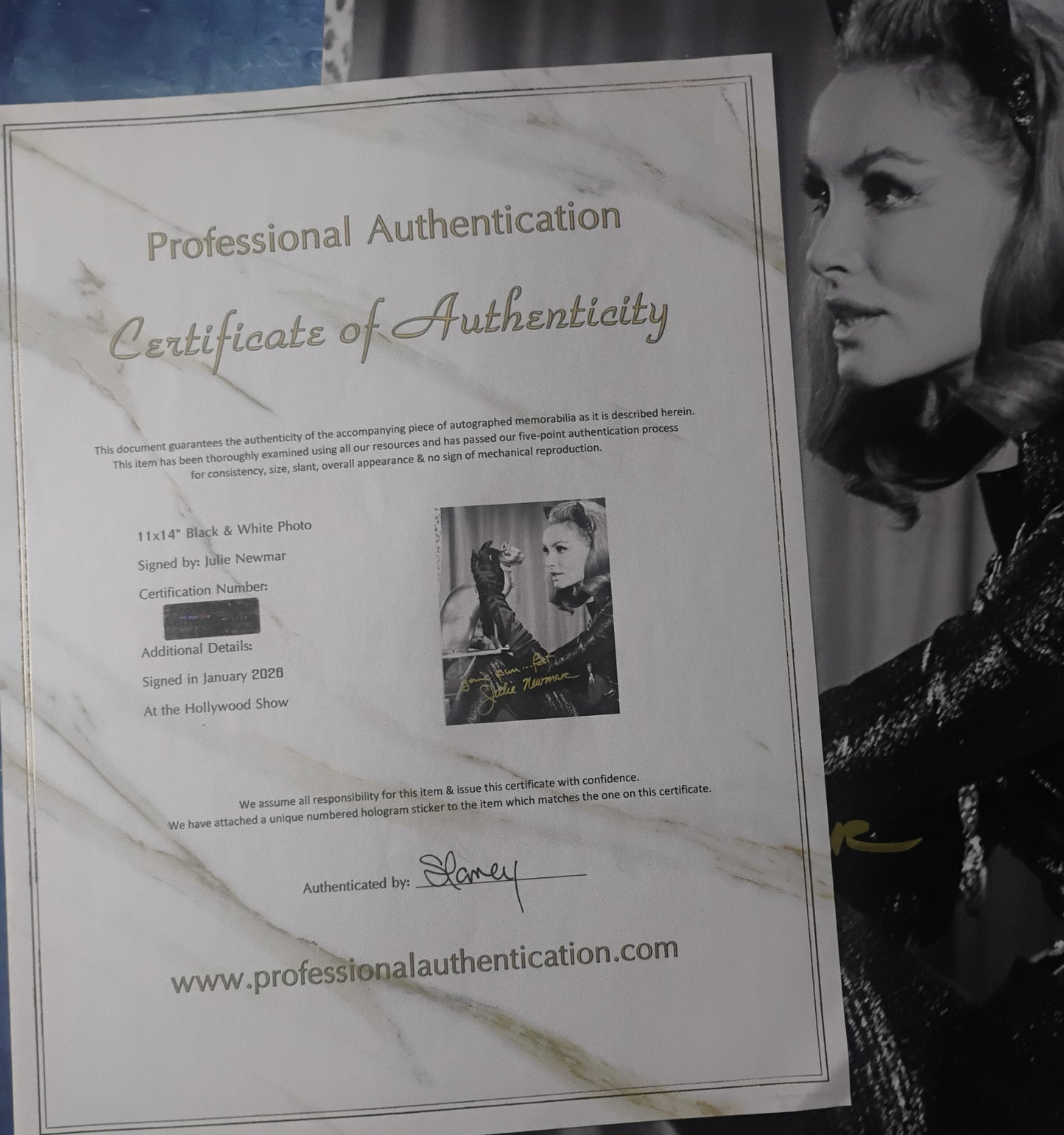 Julie Newmar Hand Signed Autograph 11x14 Photo COA Catwoman