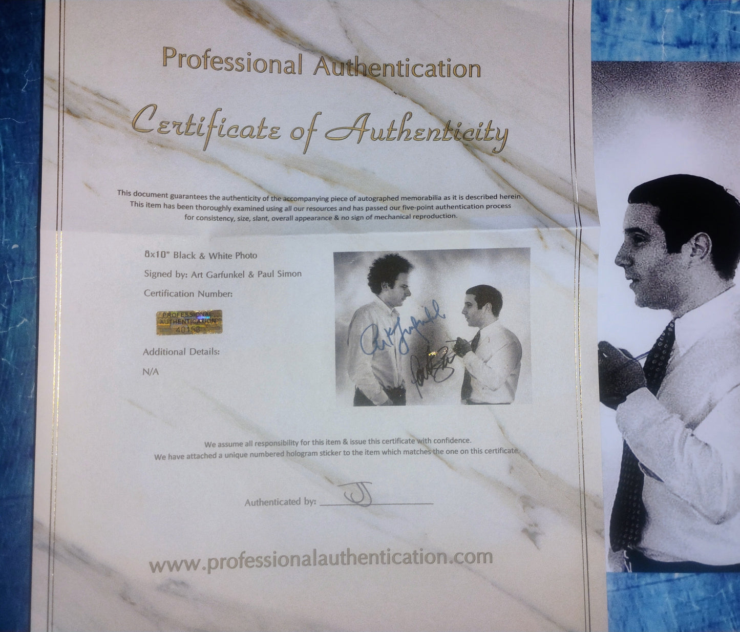 Paul Simon & Art Garfunkel Hand Signed Autograph 8x10 Photo COA