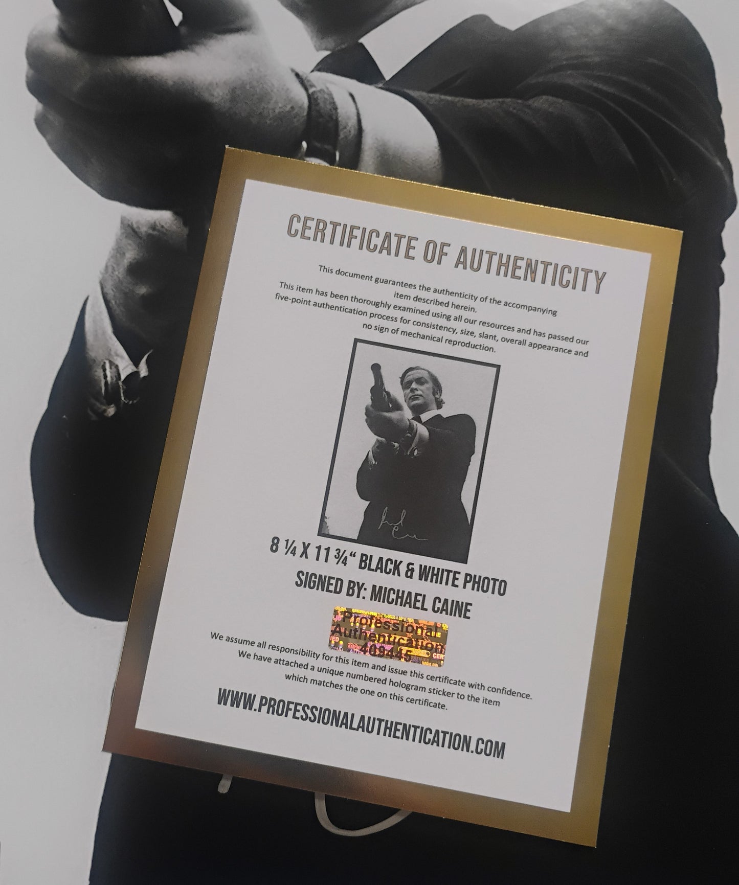 Michael Caine Hand Signed Autograph Photo COA Get Carter