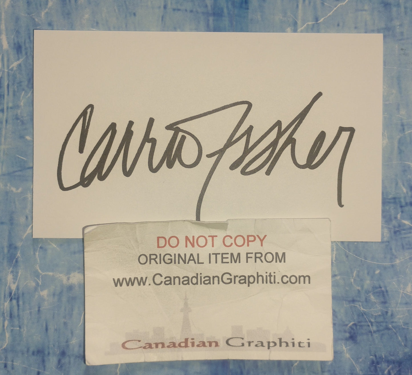 Carrie Fisher Hand Signed Autograph Index Card COA
