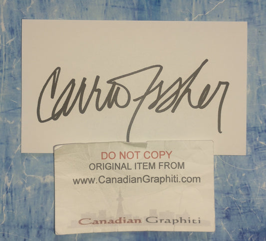 Carrie Fisher Hand Signed Autograph Index Card COA