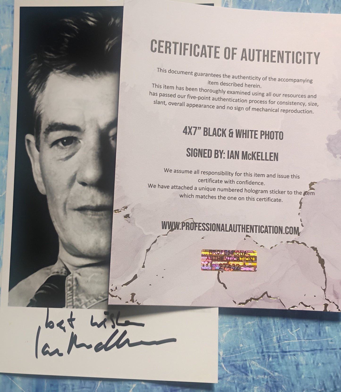 Ian McKellen Hand Signed Autograph Photo COA