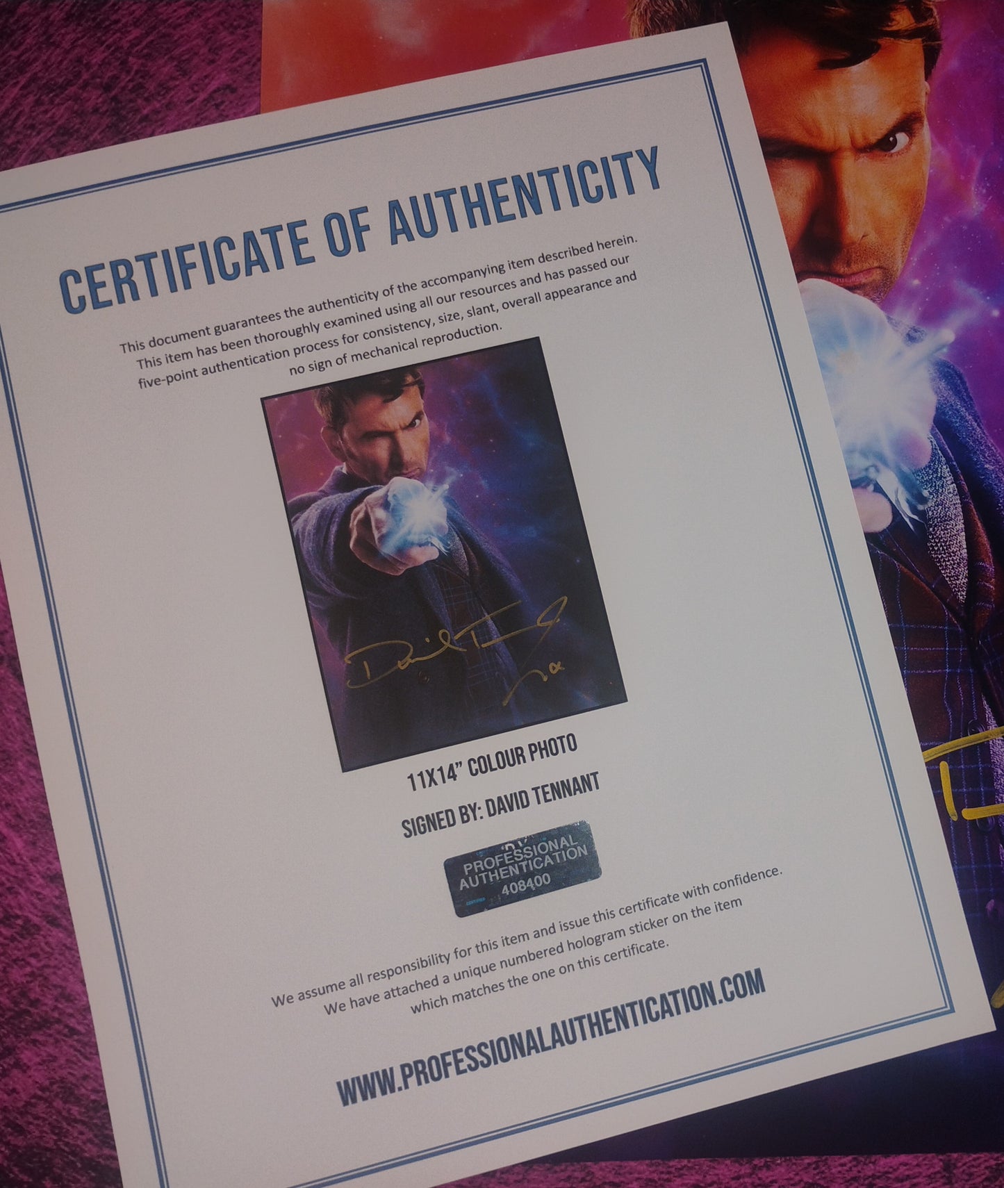 David Tennant Hand Signed Autograph 11x14 Photo COA Doctor Who